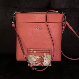 Coach (coral) Crossbody & Card Set